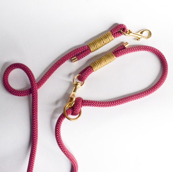 Puppyhalsbandje Velvet roze goud - Afbeelding 3