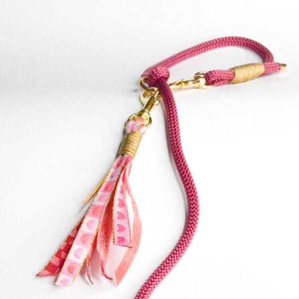 Puppyhalsbandje Velvet roze goud - Afbeelding 4