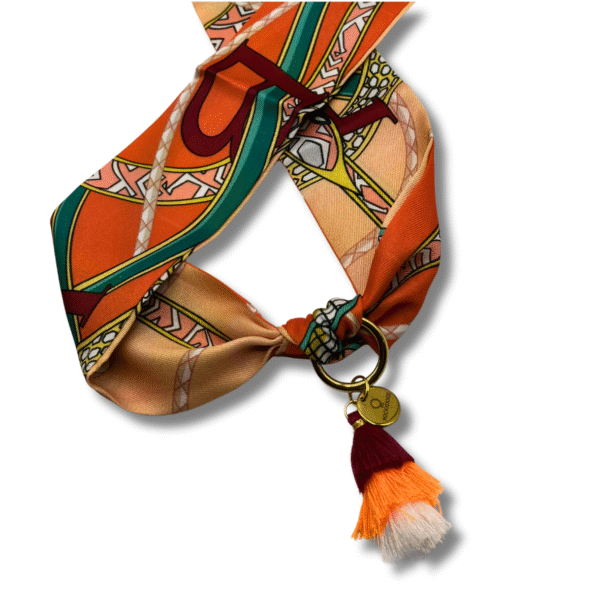 Bandana sjaal Apricot orange-green-dark red - Afbeelding 2