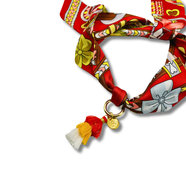 Bandana sjaal Red-brown-light grey - Afbeelding 2
