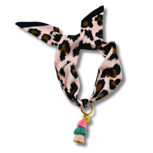 Bandana sjaal panter print Light pink-brown-black