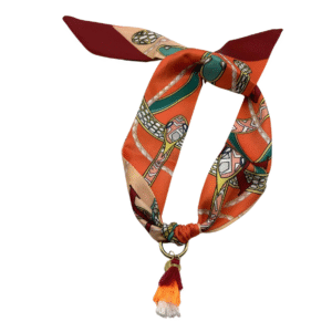 Bandana sjaal Apricot orange-green-dark red