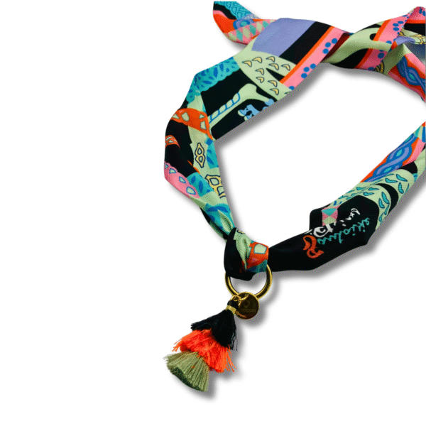 Bandana sjaal mint green-orange - Afbeelding 2