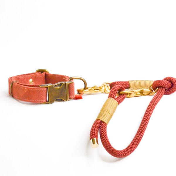 Leren halsband Bella Rosa - Afbeelding 2